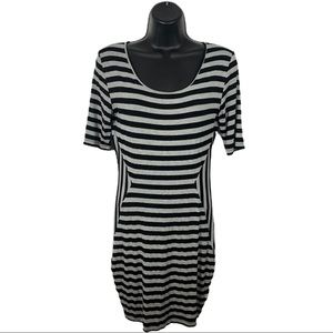 VENUS black and gray stripped dress